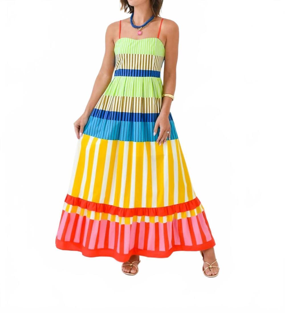 NEW KARLIE stripe maxi dress in multi